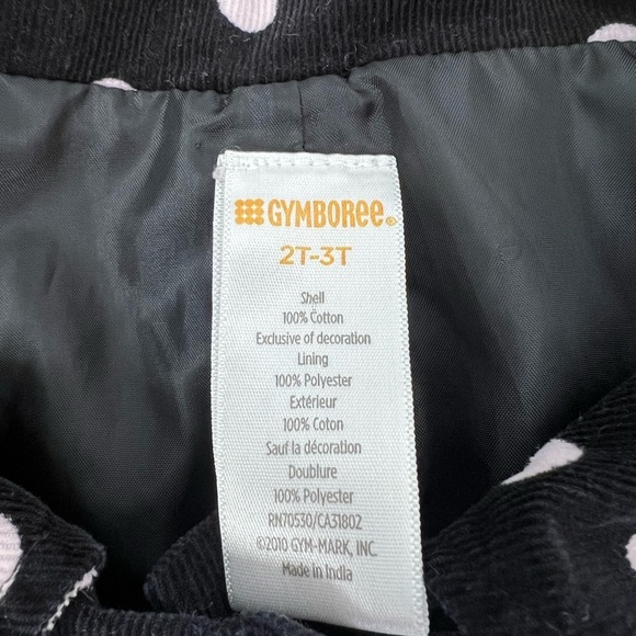 Gymboree Black and Pink Polka Dot Pea Coat with Bows 2T-3T Girls - Picture 3 of 4